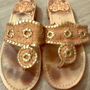 Cork and gold Jack Rogers